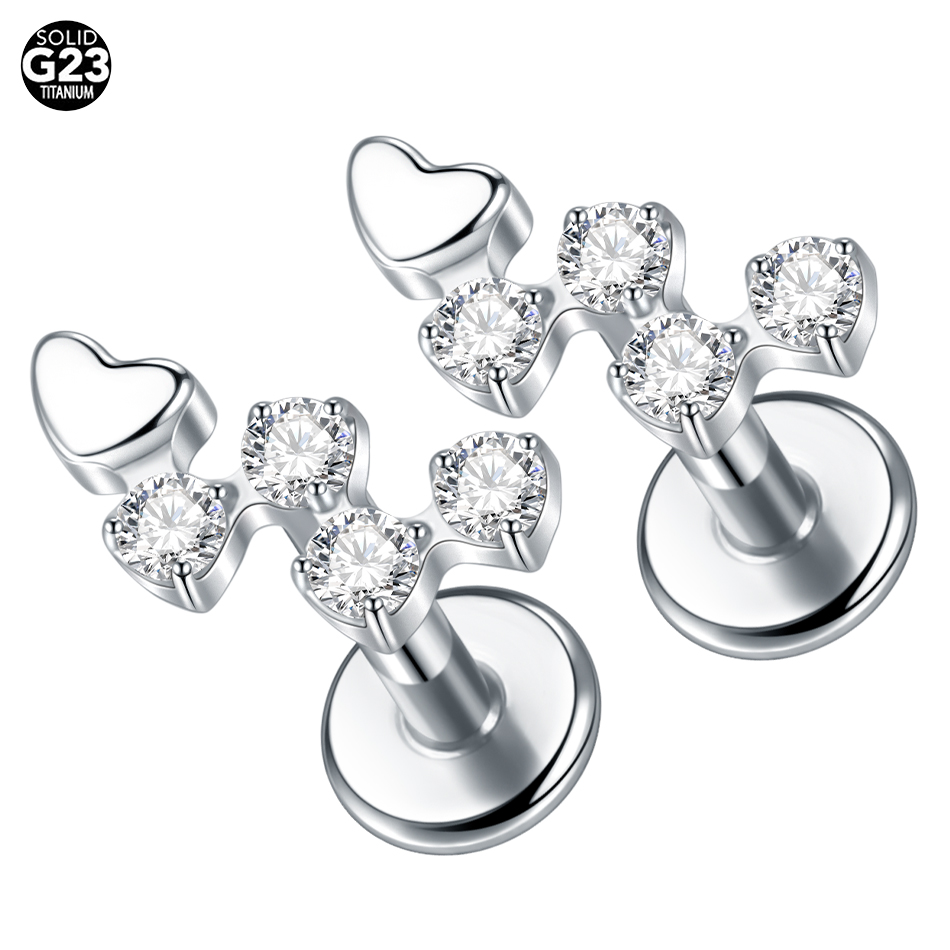 1 pz titanio fiore zircone Lab - Flat Back Labret Stud recensione e prezzo
