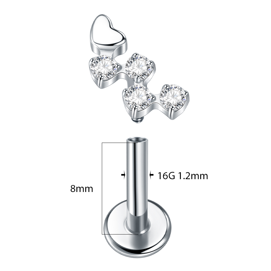 1 pz titanio fiore zircone Lab - Flat Back Labret Stud recensione e prezzo
