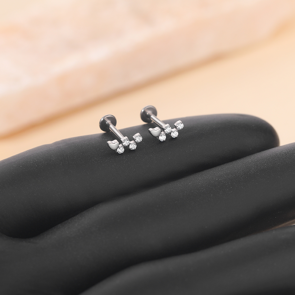 1 pz titanio fiore zircone Lab - Flat Back Labret Stud recensione e prezzo