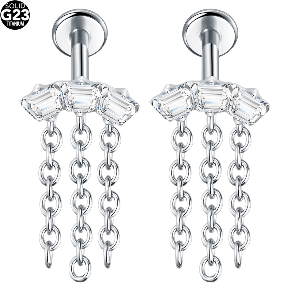 1/5 pezzi G23 titanio cartilag - Flat Back Labret Stud recensione e prezzo