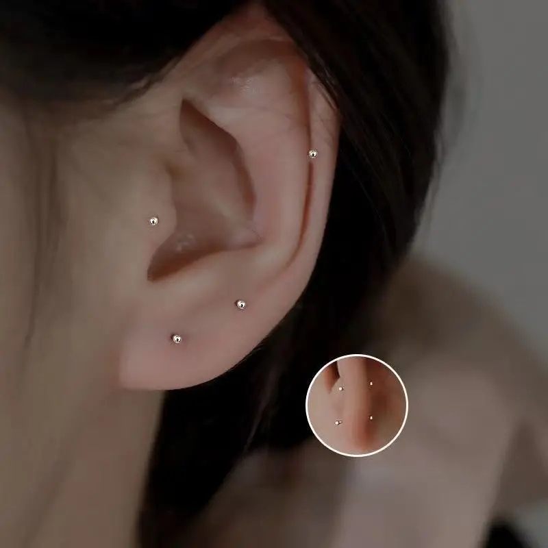 2 pezzi orecchini a bottone co - Flat Back Labret Stud recensione e prezzo