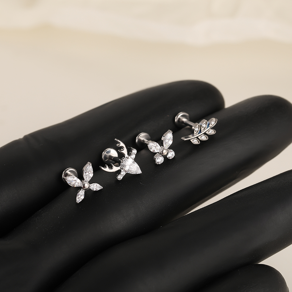 1/5 Pezzi Orecchino a Farfalla - Flat Back Labret Stud recensione e prezzo