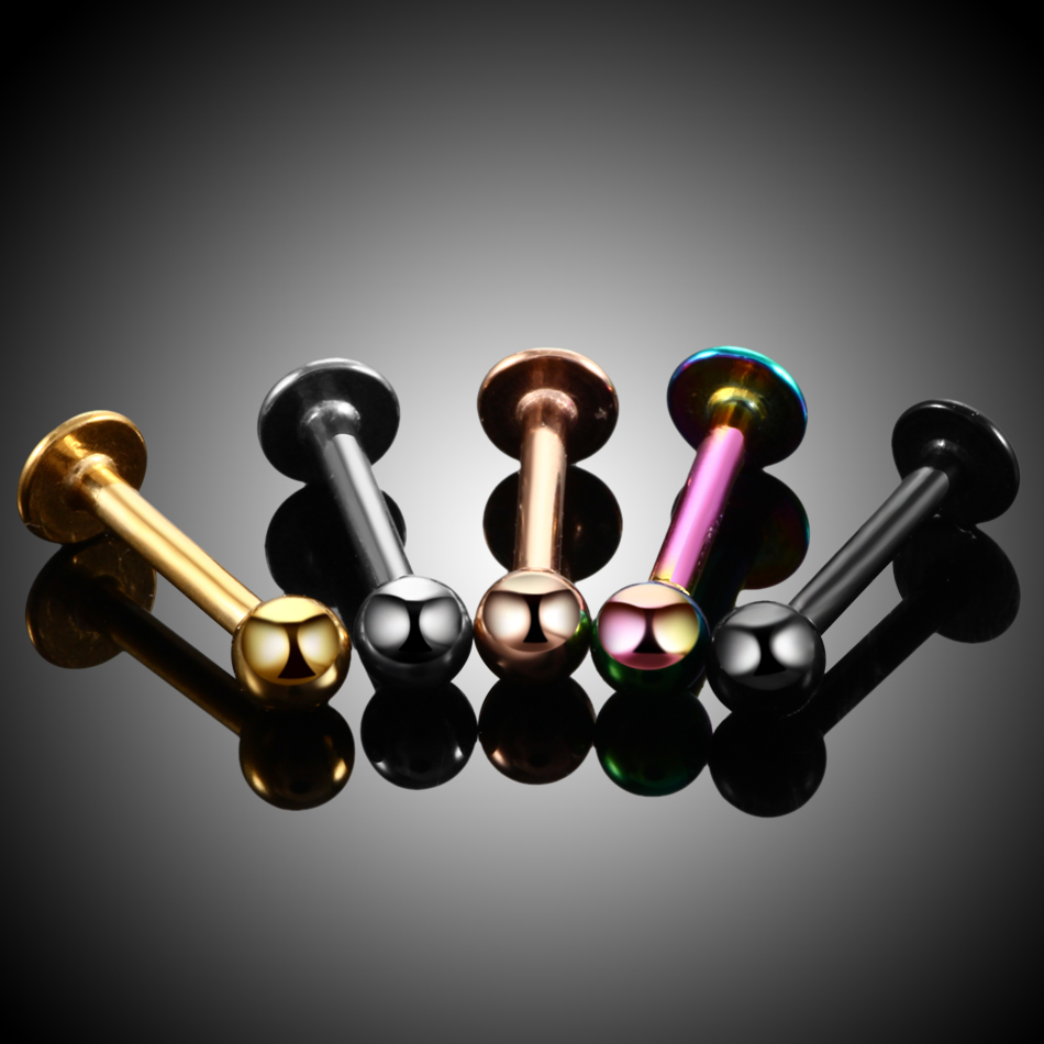 10 pz/lotto Acciaio 16G Trago  - Flat Back Labret Stud recensione e prezzo