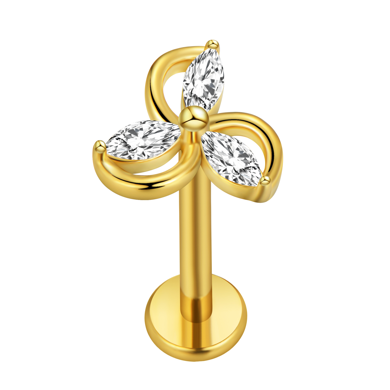 Foglia d'acero Labret Piercing - Flat Back Labret Stud recensione e prezzo