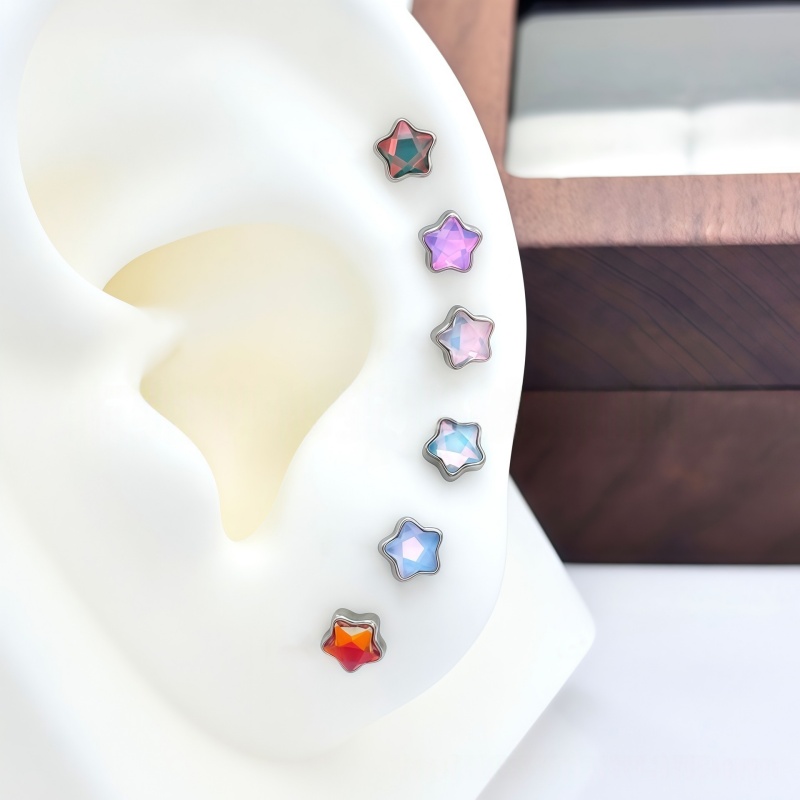 Orecchini a pentagramma in tit - Flat Back Labret Stud recensione e prezzo