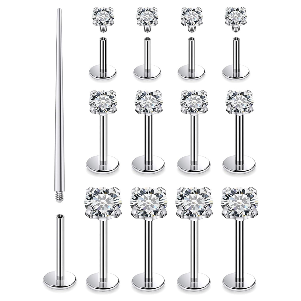 Set di 13 Piercing Labret in A - Flat Back Labret Stud recensione e prezzo