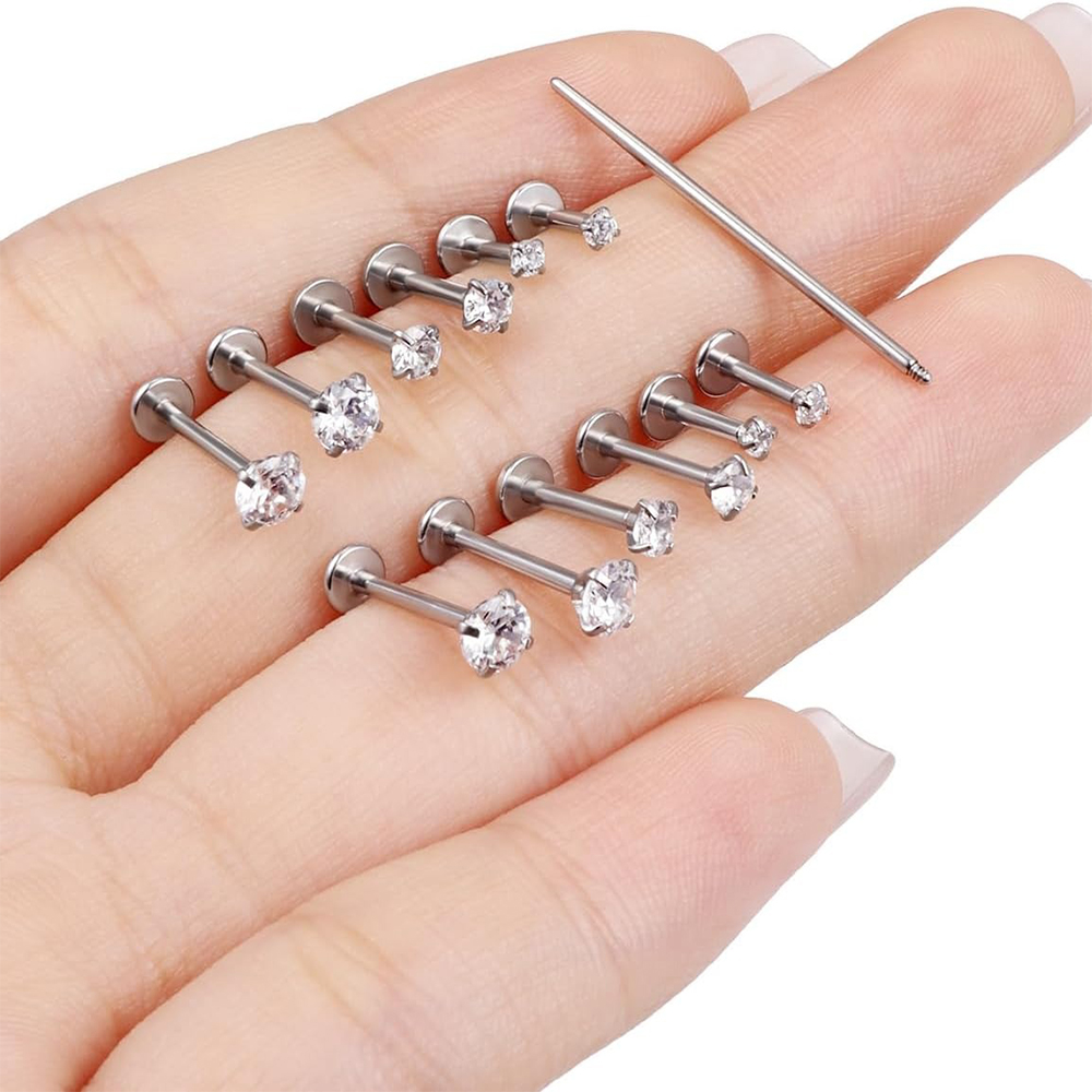 Set di 13 Piercing Labret in A - Flat Back Labret Stud recensione e prezzo